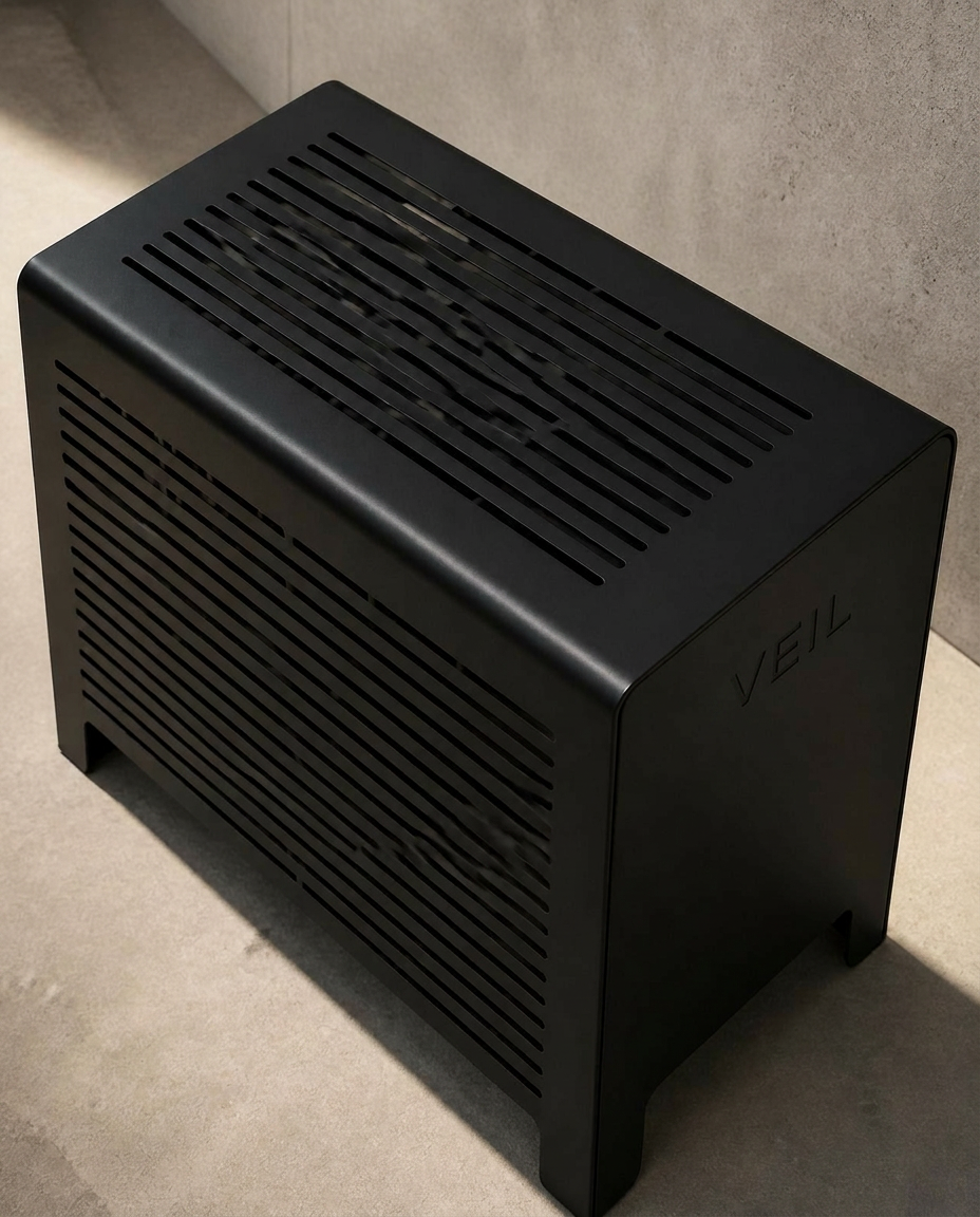 Elevated top-down view of the slotted vent pattern