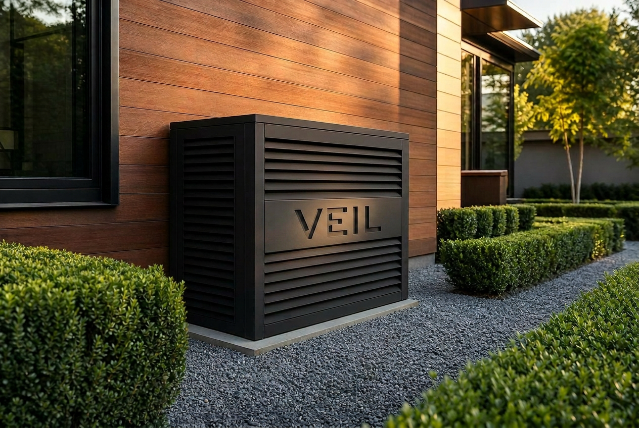 Elegant brownstone garden with slim vertical line set cover